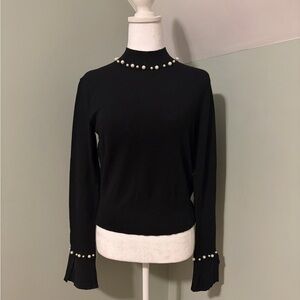 Elegant French Connection Pearl-Embellished Top